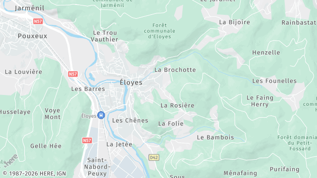 Carte de la zone d'intervention à Éloyes