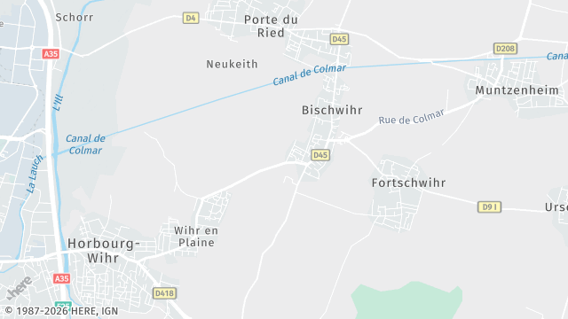 Carte de la zone d'intervention à Bischwihr
