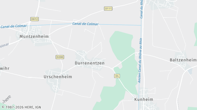 Carte de la zone d'intervention à Durrenentzen