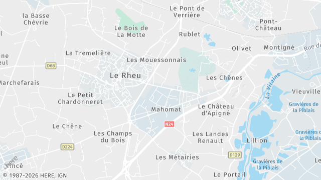 Carte de la zone d'intervention à Le Rheu