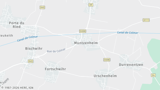Carte de la zone d'intervention à Muntzenheim