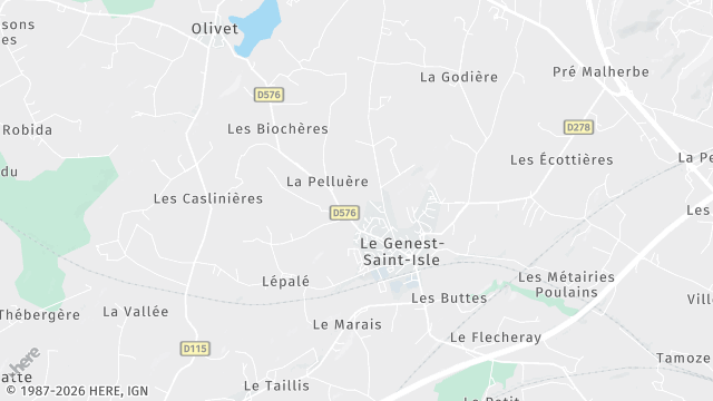 Carte de la zone d'intervention à Le Genest-Saint-Isle