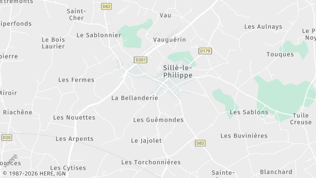 Carte de la zone d'intervention à Sillé-le-Philippe