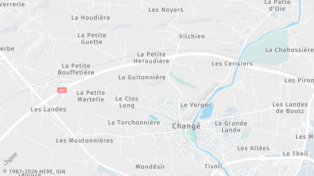 Carte de la zone d'intervention à Changé