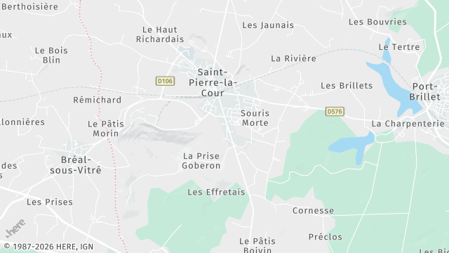 Carte de la zone d'intervention à Saint-Pierre-la-Cour