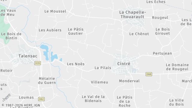 Carte de la zone d'intervention à Cintré