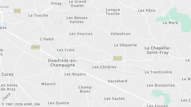 Carte de la zone d'intervention à Domfront-en-Champagne