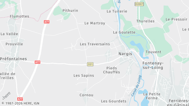 Carte de la zone d'intervention à Nargis