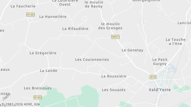 Carte de la zone d'intervention à Vald'Yerre