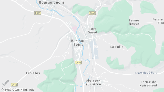 Carte de la zone d'intervention à Bar-sur-Seine