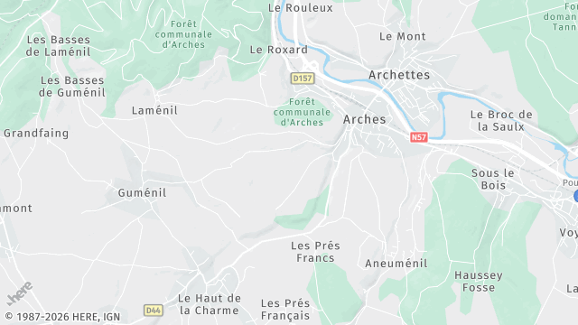 Carte de la zone d'intervention à Arches