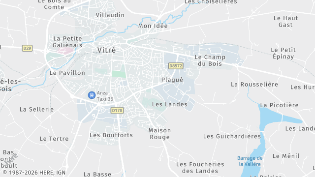 Carte de la zone d'intervention à Vitré