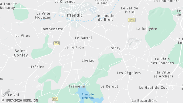 Carte de la zone d'intervention à Iffendic