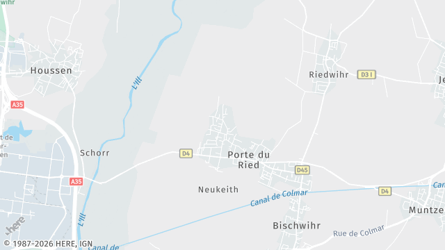 Carte de la zone d'intervention à Porte du Ried