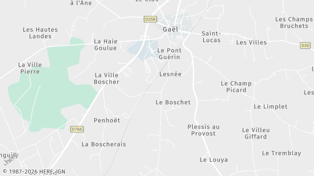 Carte de la zone d'intervention à Gaël