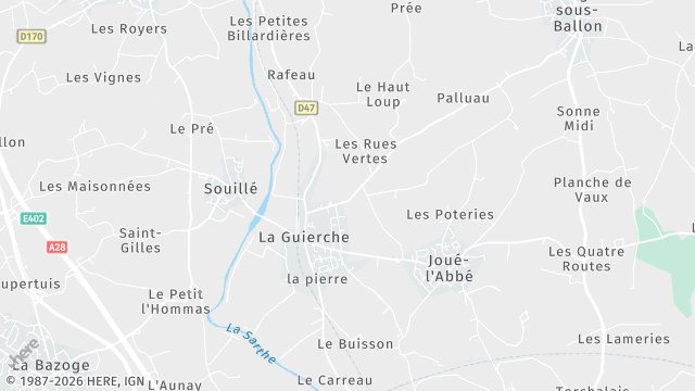 Carte de la zone d'intervention à La Guierche