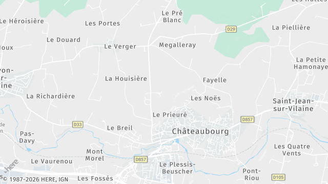 Carte de la zone d'intervention à Châteaubourg