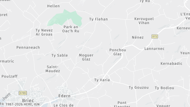 Carte de la zone d'intervention à Edern