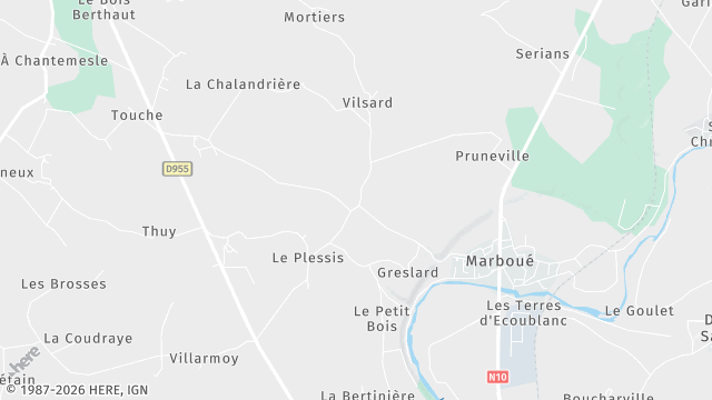 Carte de la zone d'intervention à Marboué