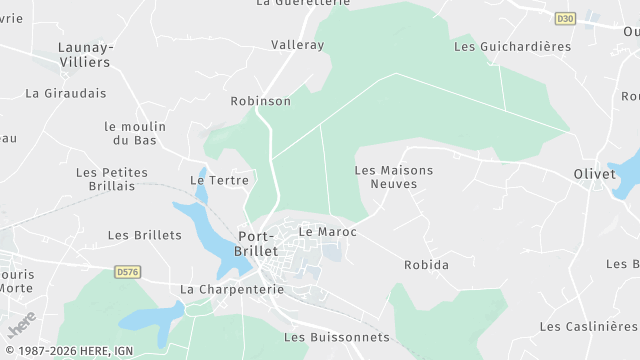 Carte de la zone d'intervention à Port-Brillet