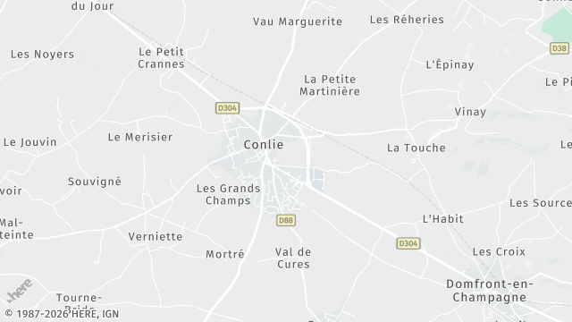 Carte de la zone d'intervention à Conlie