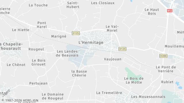 Carte de la zone d'intervention à L'Hermitage
