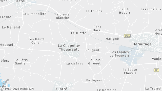 Carte de la zone d'intervention à La Chapelle-Thouarault