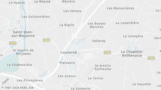 Carte de la zone d'intervention à Louverné