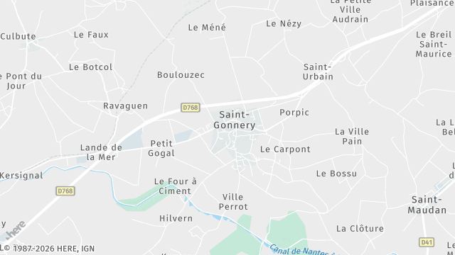 Carte de la zone d'intervention à Saint-Gonnery