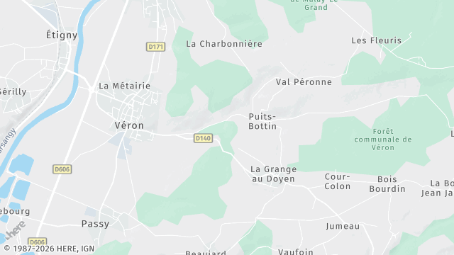 Carte de la zone d'intervention à Véron