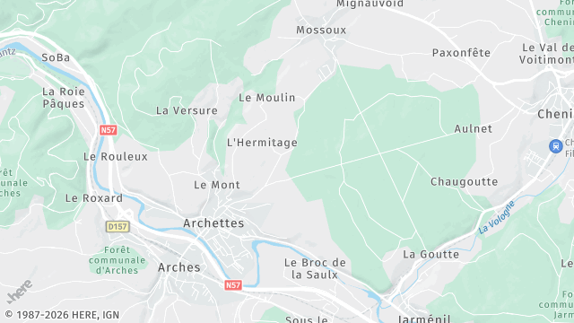 Carte de la zone d'intervention à Archettes