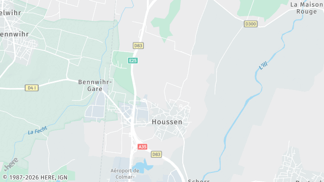 Carte de la zone d'intervention à Houssen