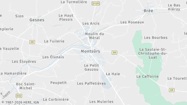 Carte de la zone d'intervention à Montsûrs