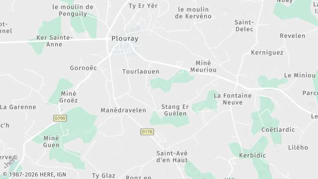 Carte de la zone d'intervention à Plouray