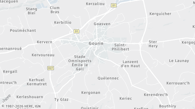 Carte de la zone d'intervention à Gourin