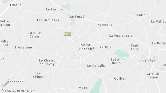 Carte de la zone d'intervention à Saint-Barnabé