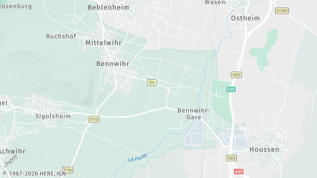 Carte de la zone d'intervention à Bennwihr