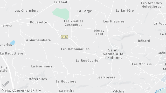 Carte de la zone d'intervention à Saint-Germain-le-Fouilloux