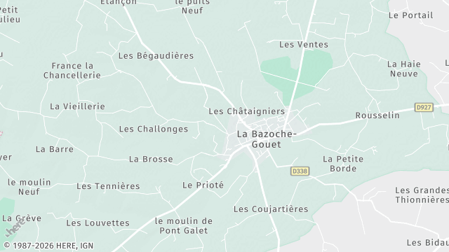 Carte de la zone d'intervention à La Bazoche-Gouet