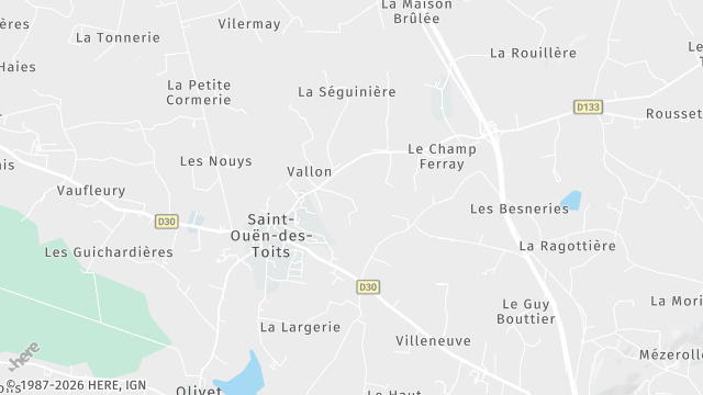 Carte de la zone d'intervention à Saint-Ouën-des-Toits