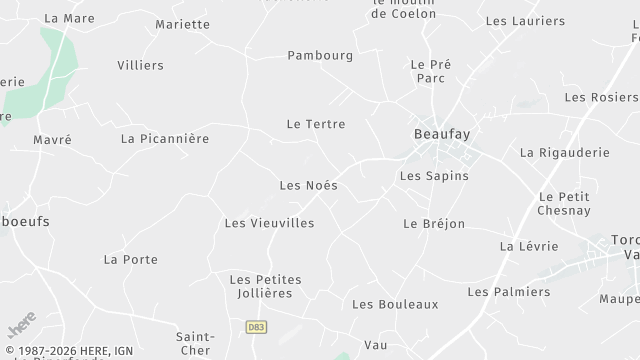 Carte de la zone d'intervention à Beaufay