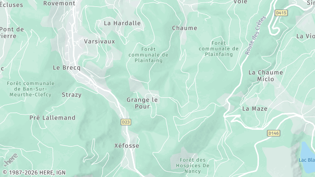 Carte de la zone d'intervention à Plainfaing