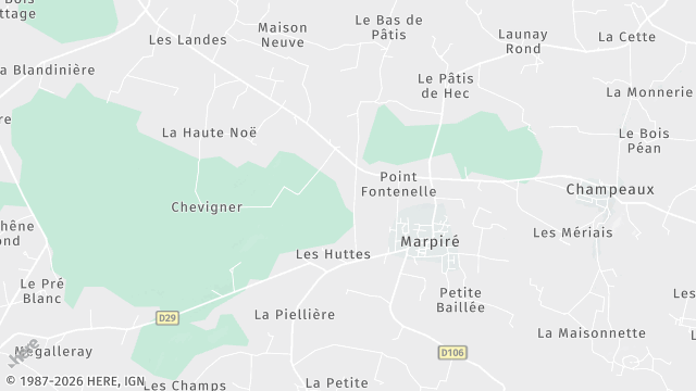 Carte de la zone d'intervention à Marpiré