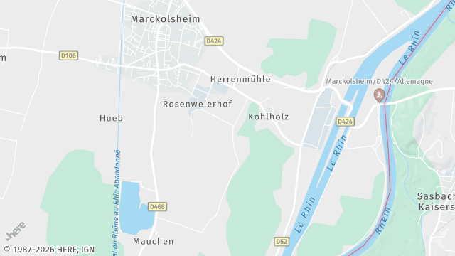 Carte de la zone d'intervention à Marckolsheim