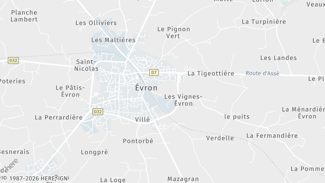 Carte de la zone d'intervention à Évron