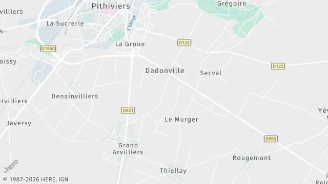 Carte de la zone d'intervention à Dadonville