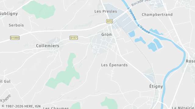 Carte de la zone d'intervention à Gron