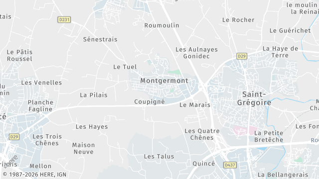 Carte de la zone d'intervention à Montgermont