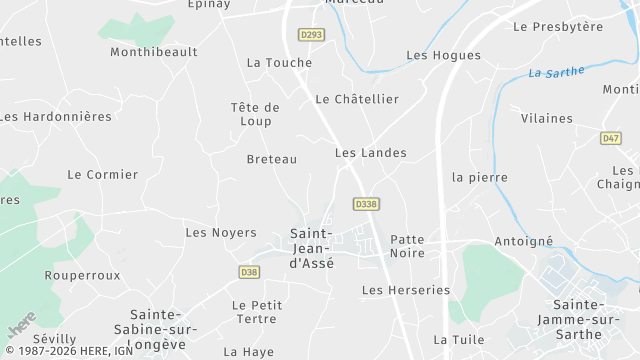 Carte de la zone d'intervention à Saint-Jean-d'Assé