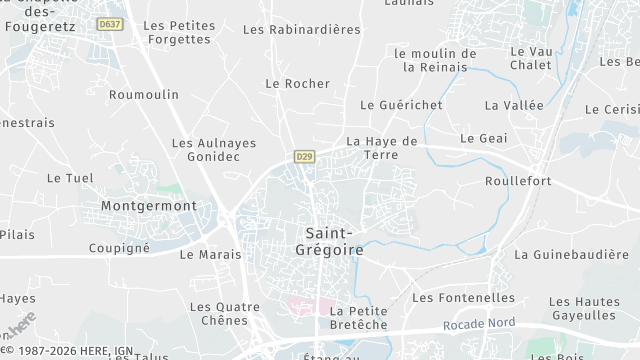Carte de la zone d'intervention à Saint-Grégoire